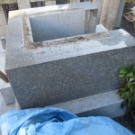 藤枝市 西運寺にて、免震工事のために石碑を取り外しました【藤枝市音羽町】
